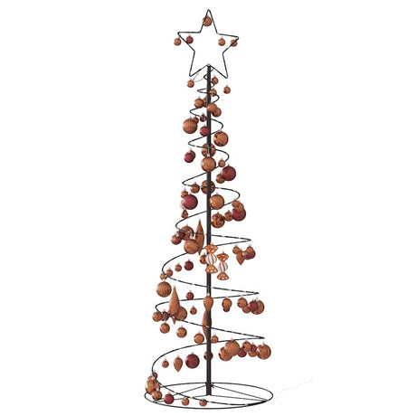 Kerstboom lichtkegel met kerstballen 100 LED's warmwitte 150 cm - AllerleiShop