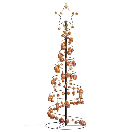 Kerstboom lichtkegel met kerstballen 100 LED's warmwitte 150 cm - AllerleiShop