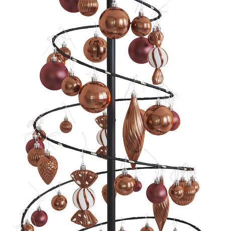 Kerstboom lichtkegel met kerstballen 100 LED's warmwitte 150 cm - AllerleiShop