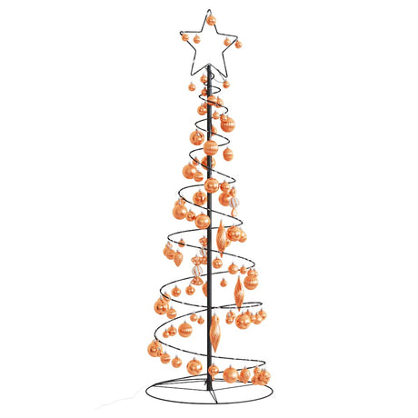 Kerstboom lichtkegel met kerstballen 100 LED's warmwitte 150 cm - AllerleiShop