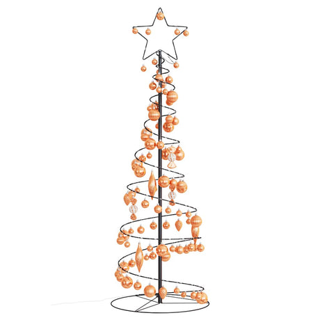 Kerstboom lichtkegel met kerstballen 100 LED's warmwitte 150 cm - AllerleiShop