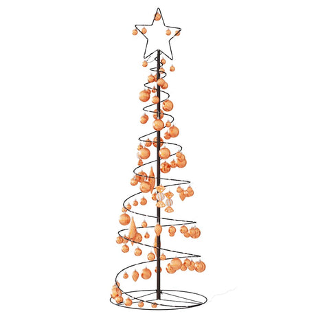 Kerstboom lichtkegel met kerstballen 100 LED's warmwitte 150 cm - AllerleiShop