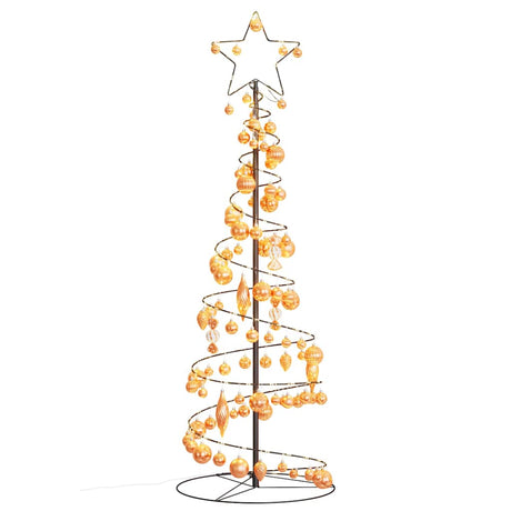 Kerstboom lichtkegel met kerstballen 100 LED's warmwitte 150 cm - AllerleiShop