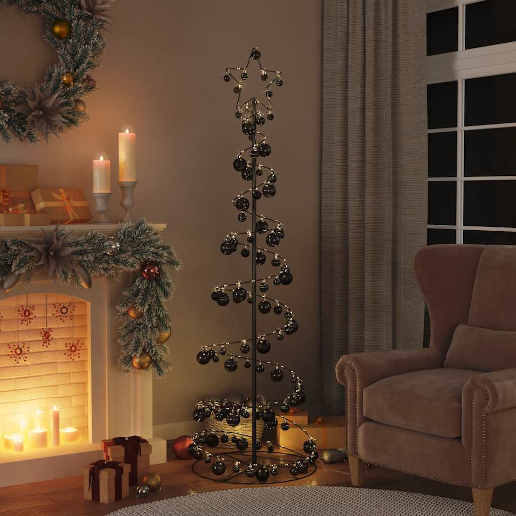 Kerstboom lichtkegel met kerstballen 120 LED's warmwitte 180 cm - AllerleiShop