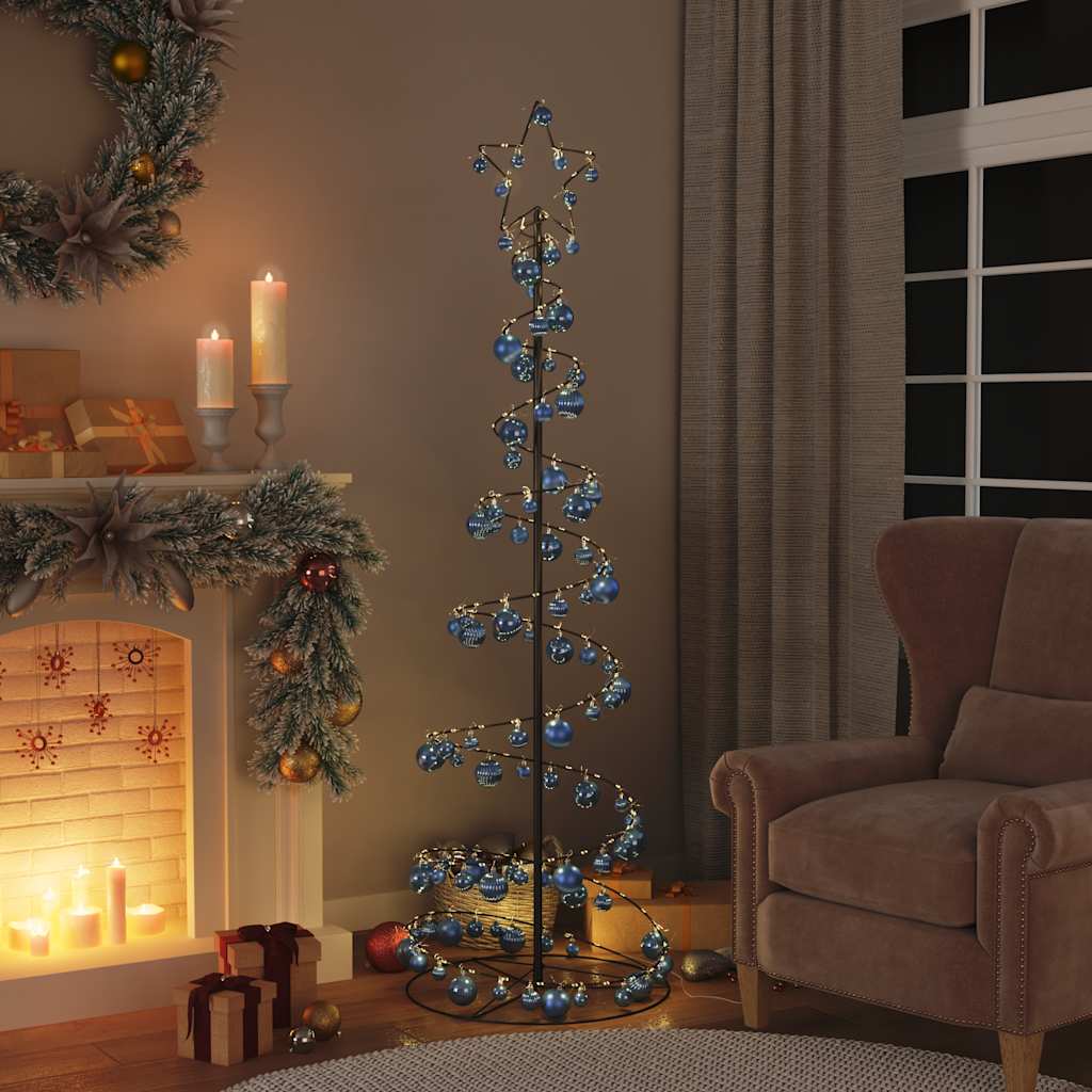 Kerstboom lichtkegel met kerstballen 120 LED's warmwitte 180 cm - AllerleiShop