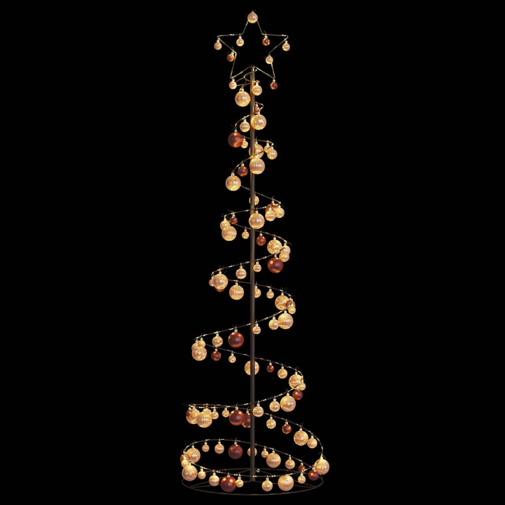 Kerstboom lichtkegel met kerstballen 120 LED's warmwitte 180 cm - AllerleiShop