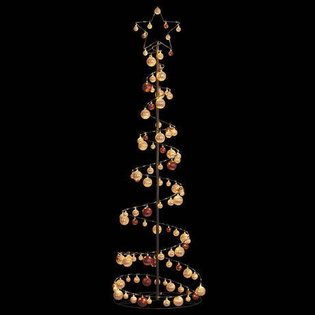 Kerstboom lichtkegel met kerstballen 120 LED's warmwitte 180 cm - AllerleiShop