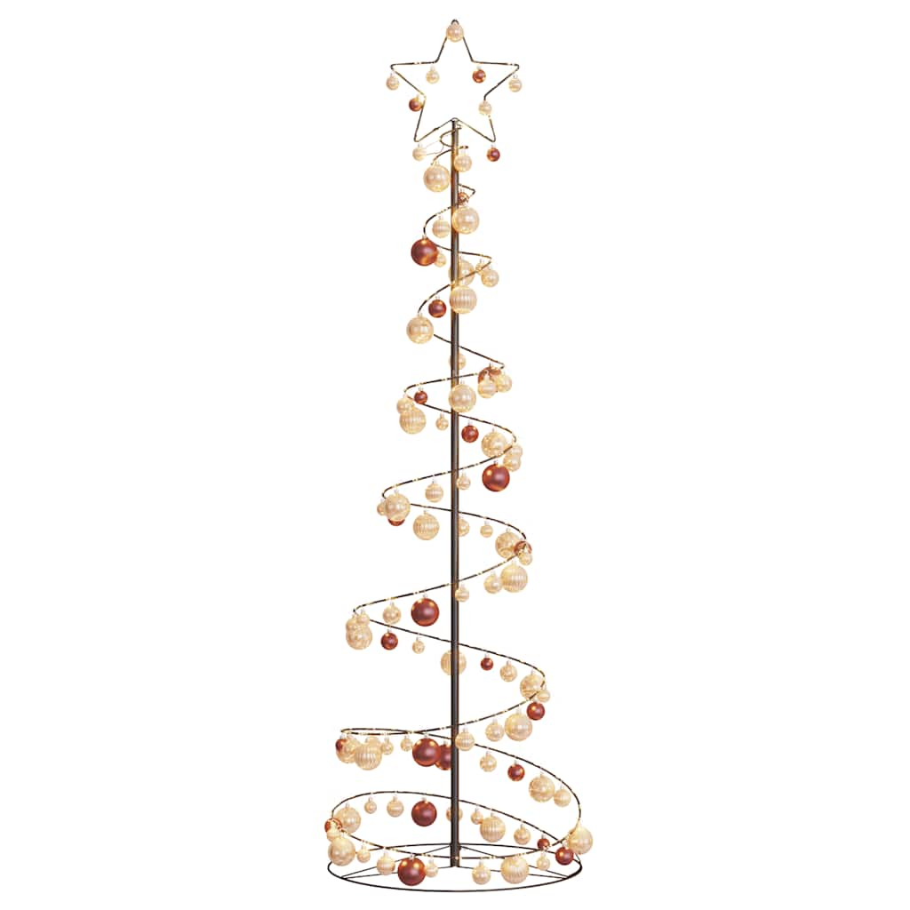 Kerstboom lichtkegel met kerstballen 120 LED's warmwitte 180 cm - AllerleiShop