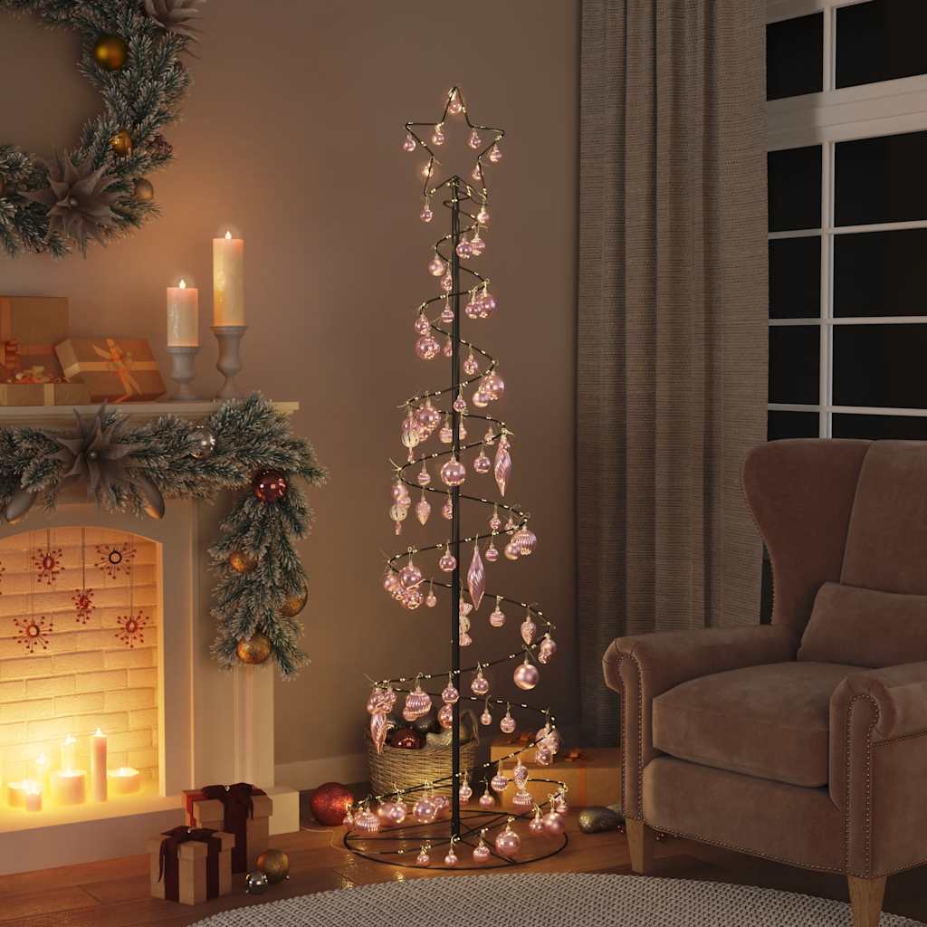 Kerstboom lichtkegel met kerstballen 120 LED's warmwitte 180 cm - AllerleiShop