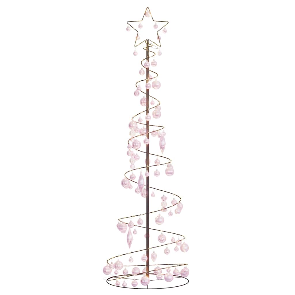 Kerstboom lichtkegel met kerstballen 120 LED's warmwitte 180 cm - AllerleiShop