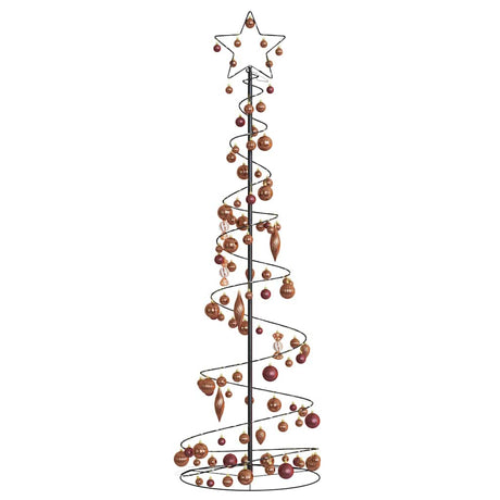 Kerstboom lichtkegel met kerstballen 120 LED's warmwitte 180 cm - AllerleiShop