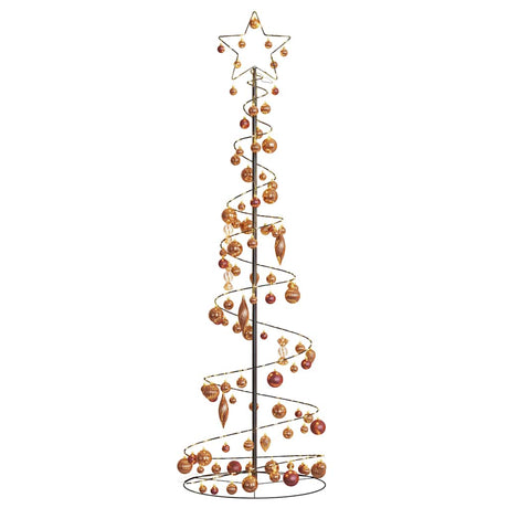 Kerstboom lichtkegel met kerstballen 120 LED's warmwitte 180 cm - AllerleiShop