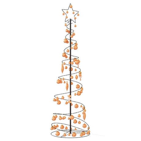 Kerstboom lichtkegel met kerstballen 120 LED's warmwitte 180 cm - AllerleiShop