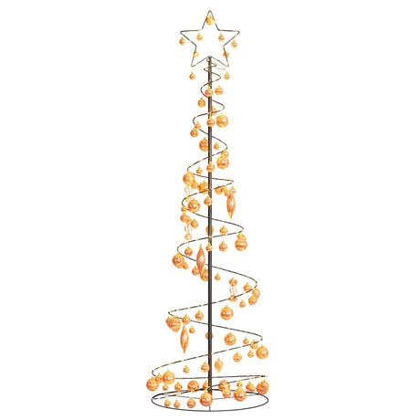 Kerstboom lichtkegel met kerstballen 120 LED's warmwitte 180 cm - AllerleiShop