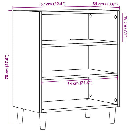 Dressoir 57x35x75 cm bewerkt hout oud houtkleurig - AllerleiShop