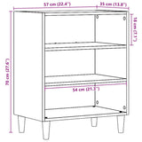 Dressoir 57x35x75 cm bewerkt hout artisanaal eikenkleurig - AllerleiShop