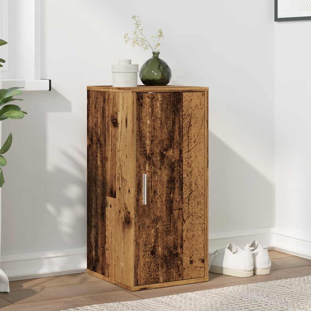 Schoenenkast 32x35x70 cm bewerkt hout oud houtkleurig - AllerleiShop