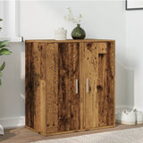 Schoenenkasten 2 st 32x35x70 cm bewerkt hout oud houtkleurig - AllerleiShop