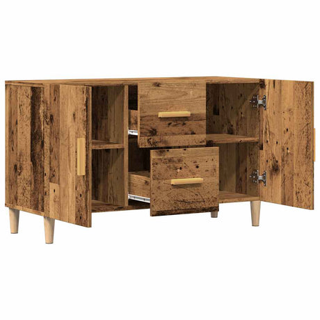 Dressoir 100x36x60 cm bewerkt hout oud houtkleurig - AllerleiShop