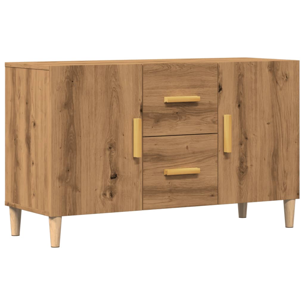 Dressoir 100x36x60 cm bewerkt hout artisanaal eikenkleurig - AllerleiShop