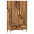 Hoge kast 70x31x115 cm bewerkt hout oud houtkleurig - AllerleiShop