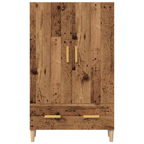 Hoge kast 70x31x115 cm bewerkt hout oud houtkleurig - AllerleiShop