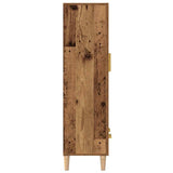 Hoge kast 70x31x115 cm bewerkt hout oud houtkleurig - AllerleiShop