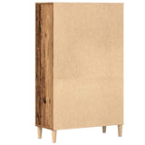 Hoge kast 70x31x115 cm bewerkt hout oud houtkleurig - AllerleiShop