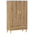 Hoge kast 70x31x115 cm bewerkt hout artisanaal eikenkleur - AllerleiShop