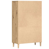 Hoge kast 70x31x115 cm bewerkt hout artisanaal eikenkleur - AllerleiShop