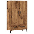 Hoge kast 70x31x115 cm bewerkt hout oud houtkleurig - AllerleiShop