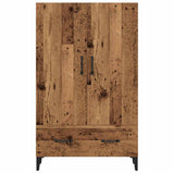 Hoge kast 70x31x115 cm bewerkt hout oud houtkleurig - AllerleiShop