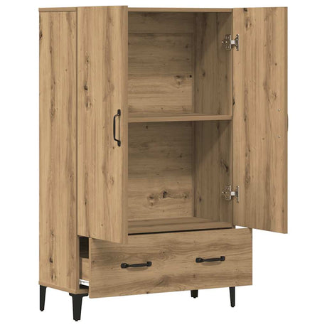 Hoge kast 70x31x115 cm bewerkt hout artisanaal eikenkleur - AllerleiShop