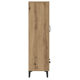 Hoge kast 70x31x115 cm bewerkt hout artisanaal eikenkleur - AllerleiShop