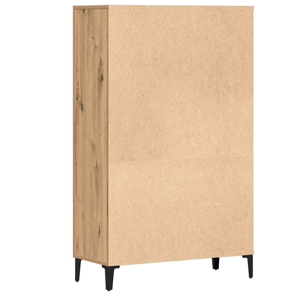 Hoge kast 70x31x115 cm bewerkt hout artisanaal eikenkleur - AllerleiShop