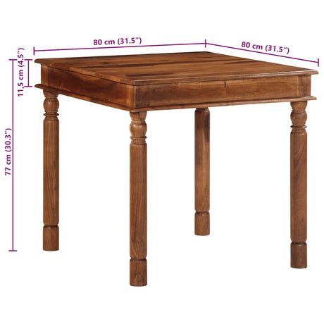 Eettafel 80x80x77 cm massief acaciahout - AllerleiShop