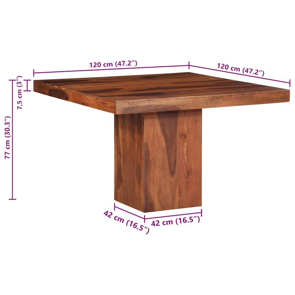 Eettafel 120x120x77 cm massief acaciahout - AllerleiShop