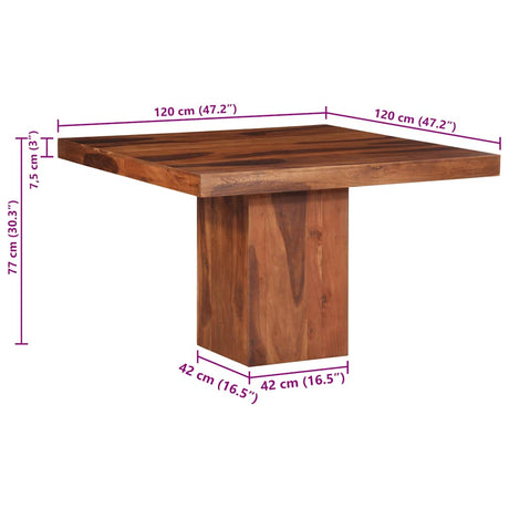 Eettafel 120x120x77 cm massief acaciahout - AllerleiShop