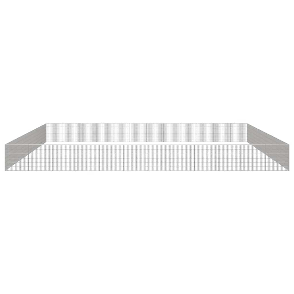 Dierenverblijf 48 panelen 54x60 cm gegalvaniseerd ijzer - AllerleiShop