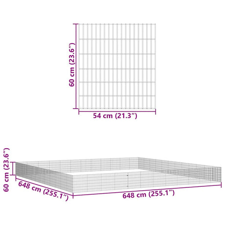 Dierenverblijf 48 panelen 54x60 cm gegalvaniseerd ijzer - AllerleiShop