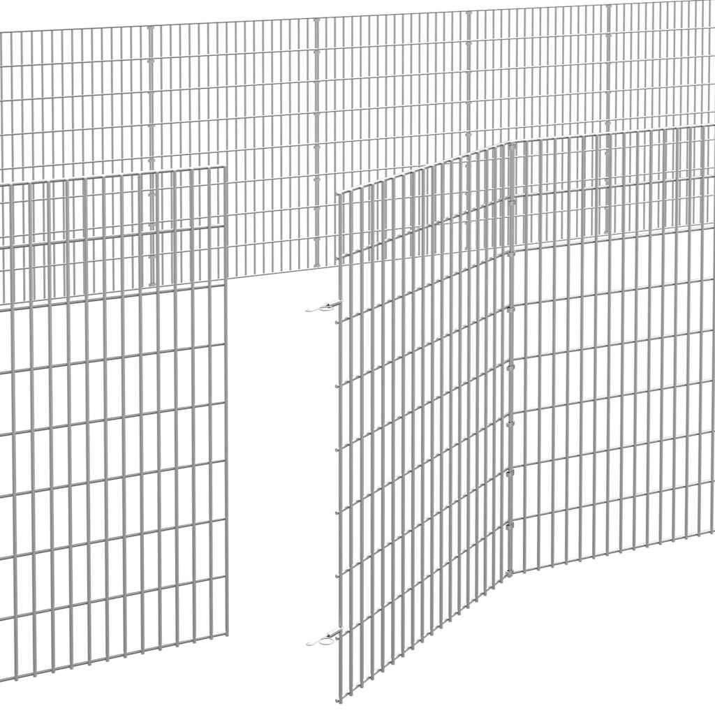 Dierenren van 24 panelen in gegalvaniseerd ijzer - 54x80 cm