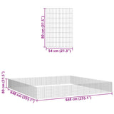 Dierenverblijf 48-panelen set 54x80 cm van gegalvaniseerd staal