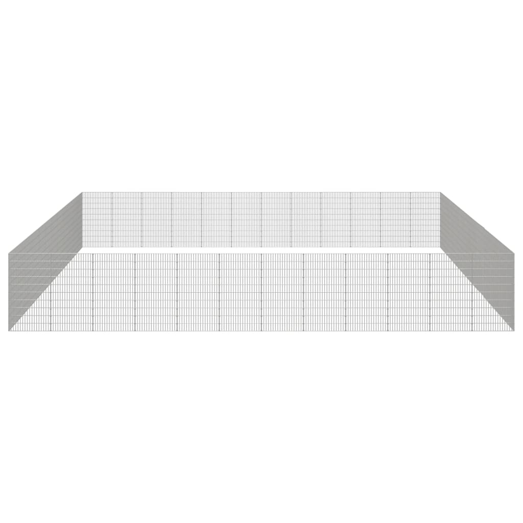 Dierenverblijf 48 panelen 54x100 cm gegalvaniseerd ijzer - AllerleiShop