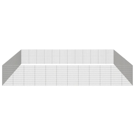 Dierenverblijf 48 panelen 54x100 cm gegalvaniseerd ijzer - AllerleiShop