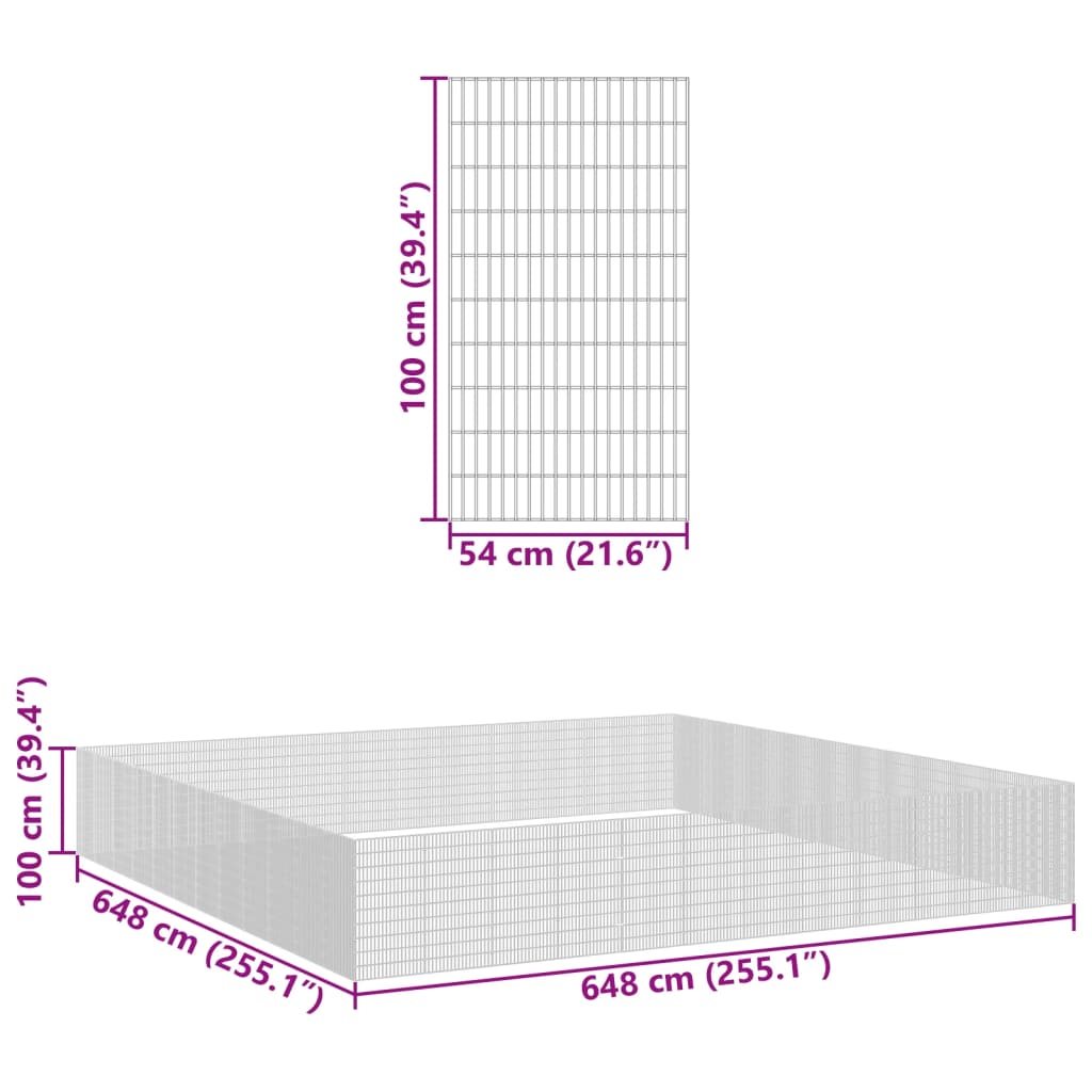 Dierenverblijf 48 panelen 54x100 cm gegalvaniseerd ijzer - AllerleiShop