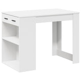 Bureau met lade en plank 102x62x77,5 cm bewerkt hout wit - AllerleiShop