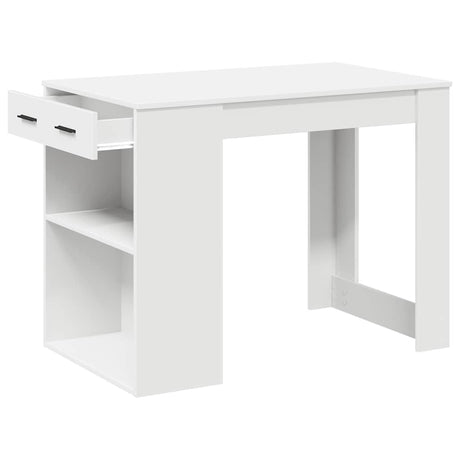 Bureau met lade en plank 102x62x77,5 cm bewerkt hout wit - AllerleiShop