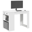 Bureau met lade en plank 102x62x77,5 cm bewerkt hout wit - AllerleiShop