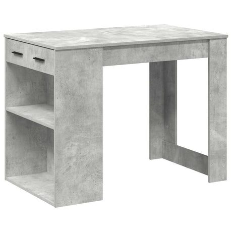 Bureau met lade en plank 102x62x77,5 cm bewerkt hout betongrijs - AllerleiShop