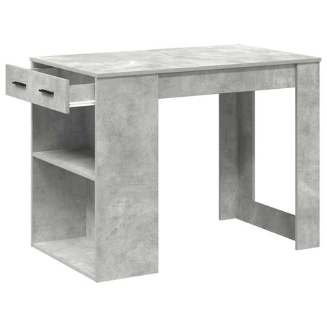 Bureau met lade en plank 102x62x77,5 cm bewerkt hout betongrijs - AllerleiShop